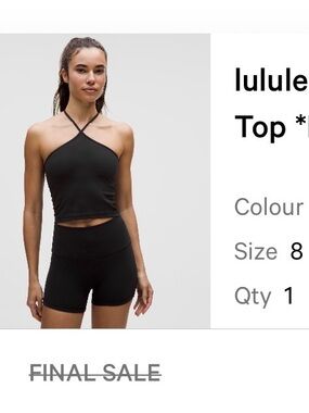 lululemon athletica Black Crisscross Halter Cropped Tank